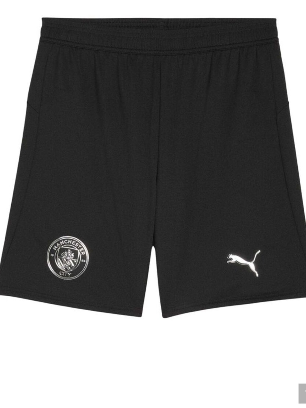 Puma Black Men's Manchester City Training Shorts with White Logos